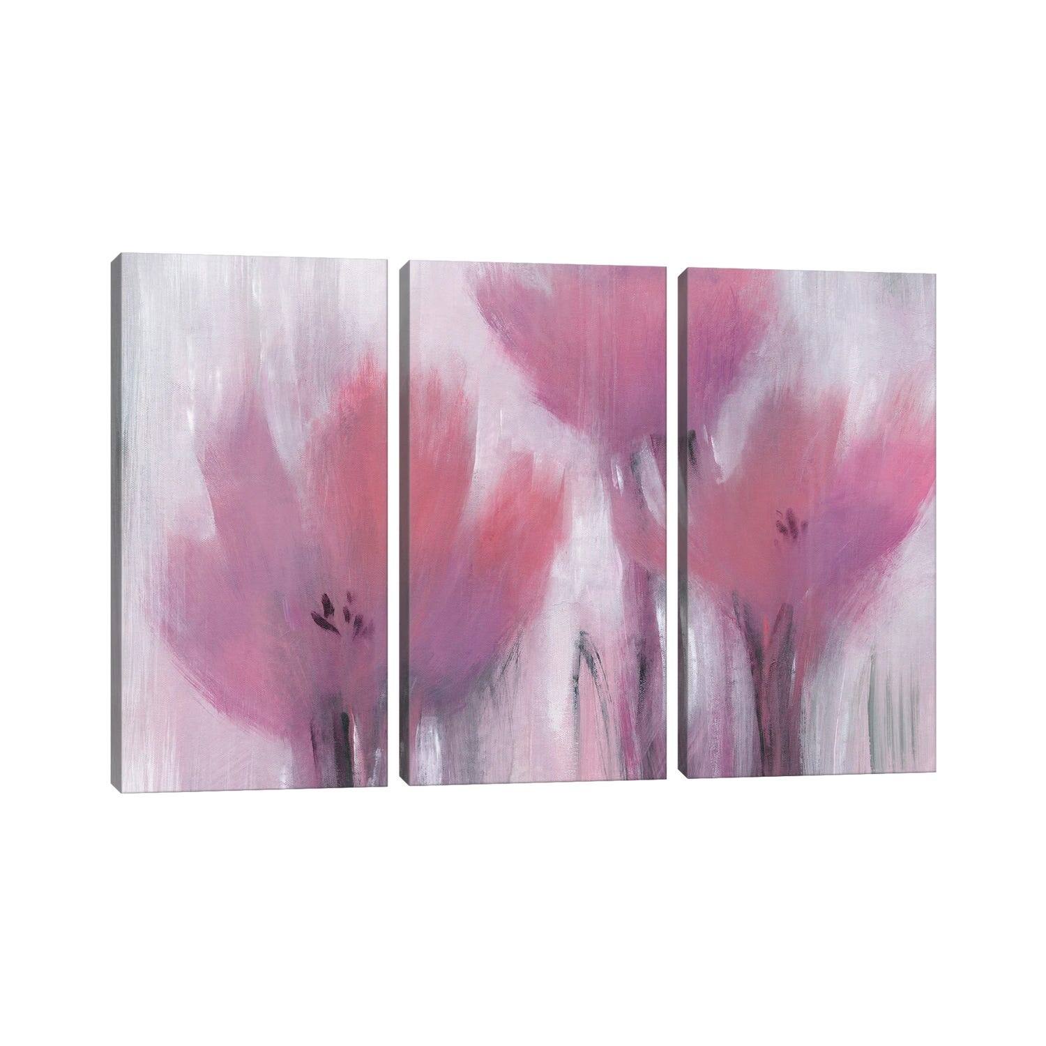 iCanvas "Vibrant Fuchsia Floral II" by Tim OToole 3Piece Canvas Wall